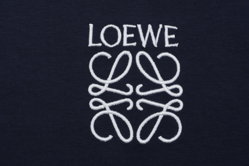 Loewe Floral Logo Colorblock High-Neck Jacket in Navy