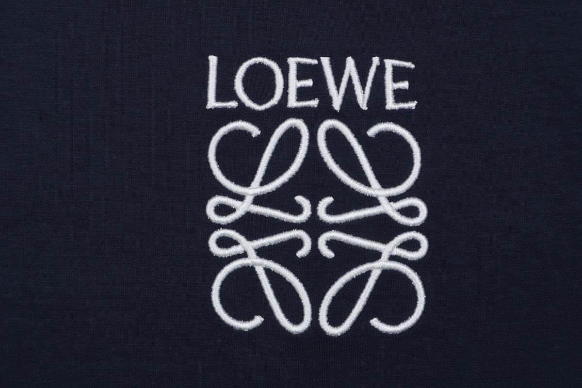 Loewe Floral Logo Colorblock High-Neck Jacket in Navy