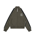 Loewe Floral Logo Colorblock High-Neck Jacket in Green