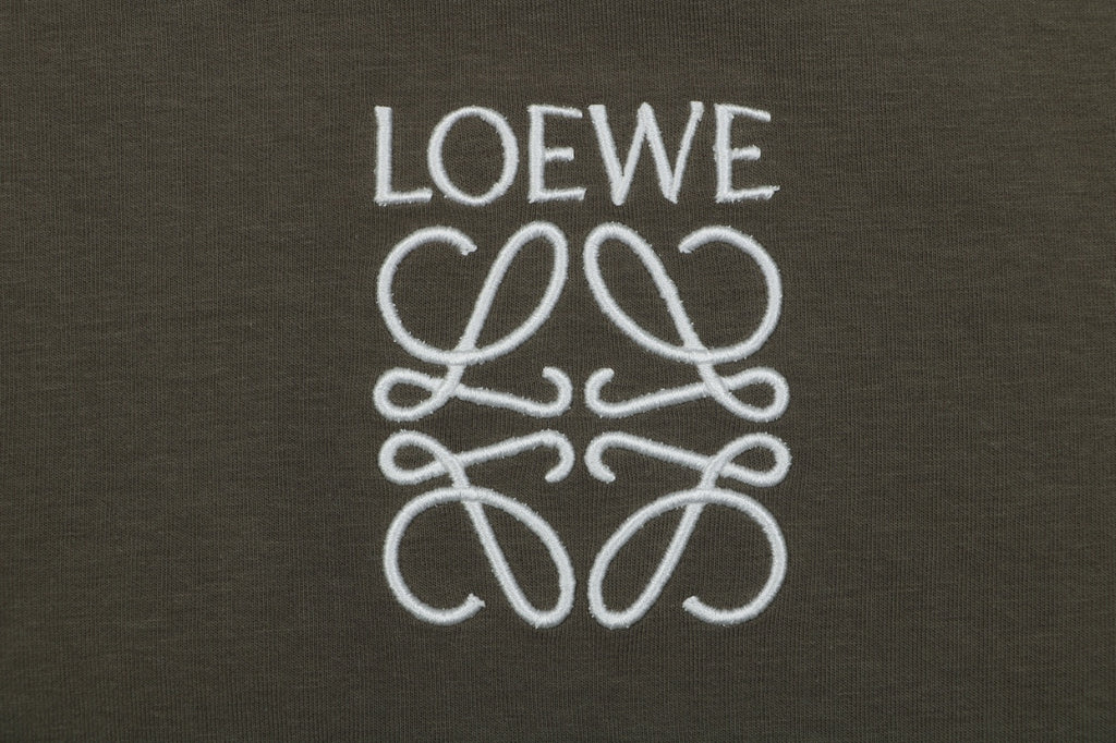 Loewe Floral Logo Colorblock High-Neck Jacket in Green