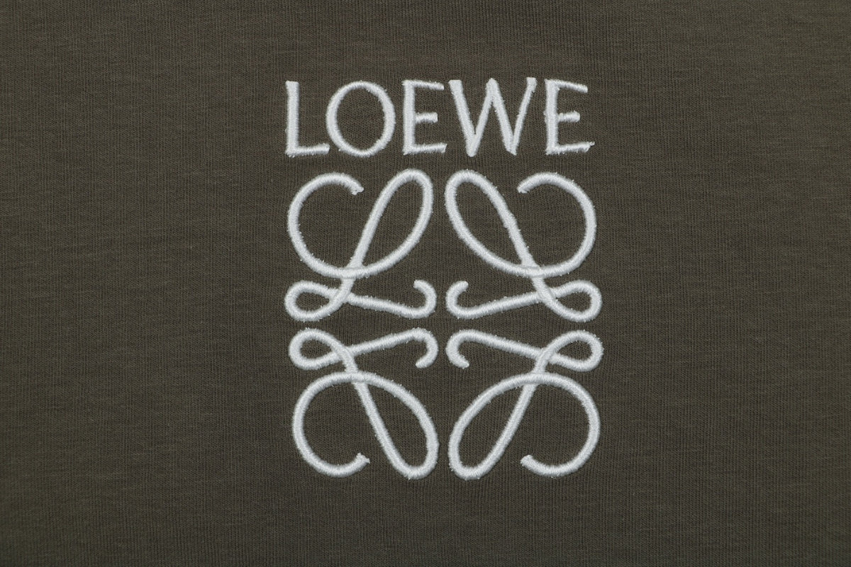 Loewe Floral Logo Colorblock High-Neck Jacket in Green
