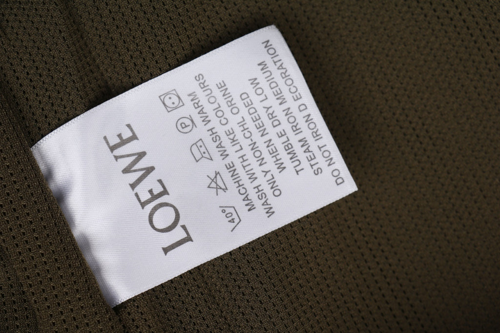Loewe Floral Logo Colorblock High-Neck Jacket in Green