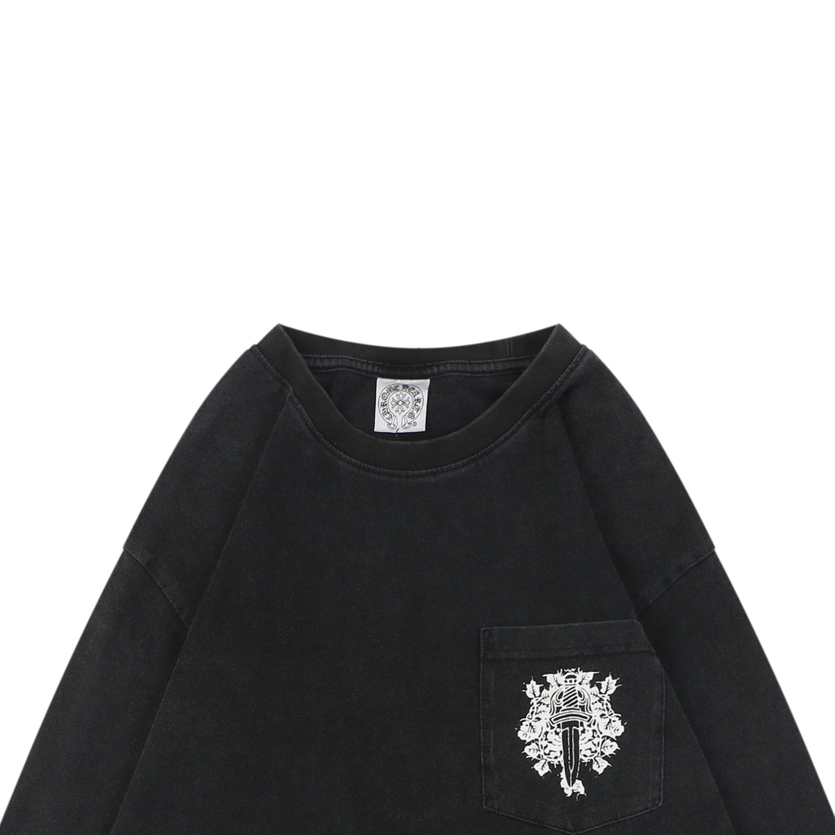 Chrome Hearts Pocket Vine Sword Print Long-Sleeve T-Shirt in Black