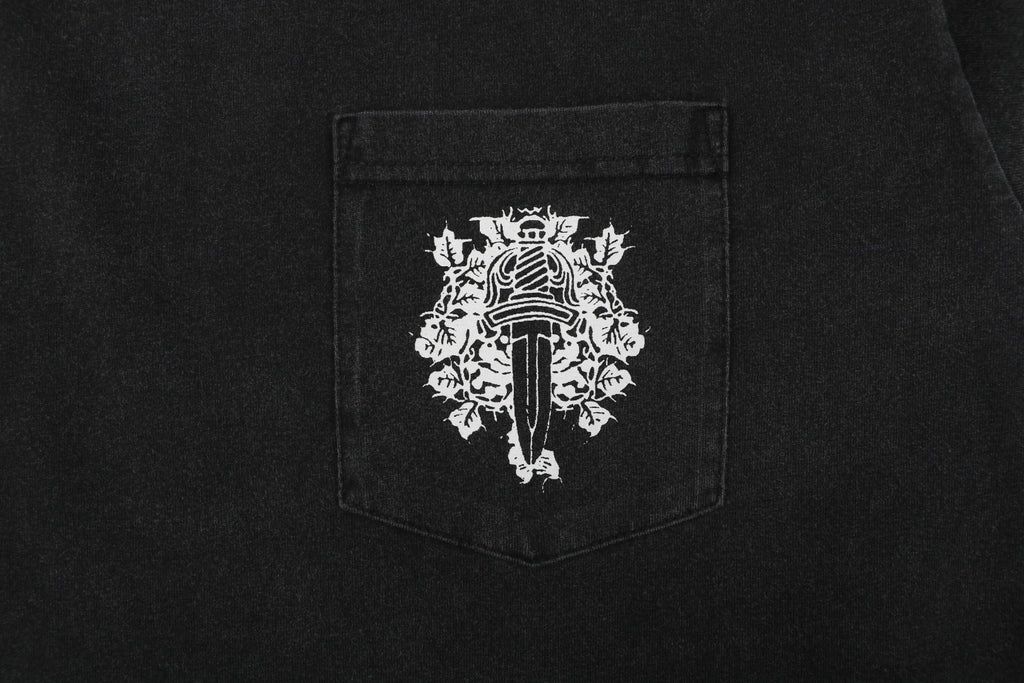 Chrome Hearts Pocket Vine Sword Print Long-Sleeve T-Shirt in Black