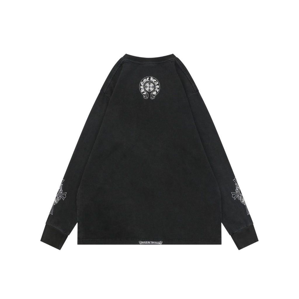 Chrome Hearts Pocket Vine Sword Print Long-Sleeve T-Shirt in Black