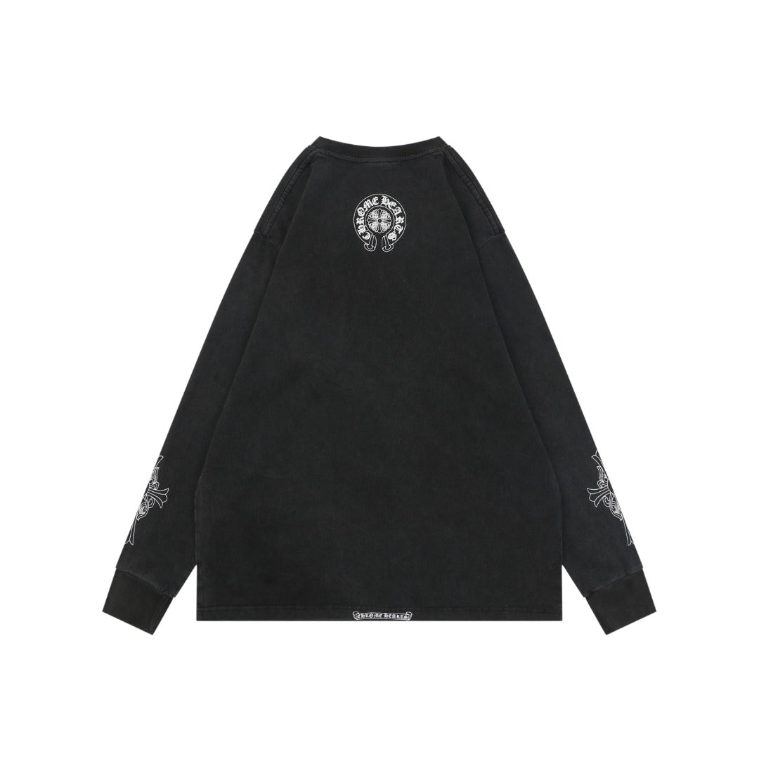 Chrome Hearts Pocket Vine Sword Print Long-Sleeve T-Shirt in Black