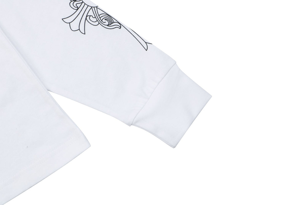 Chrome Hearts Pocket Vine Sword Print Long-Sleeve T-Shirt in White