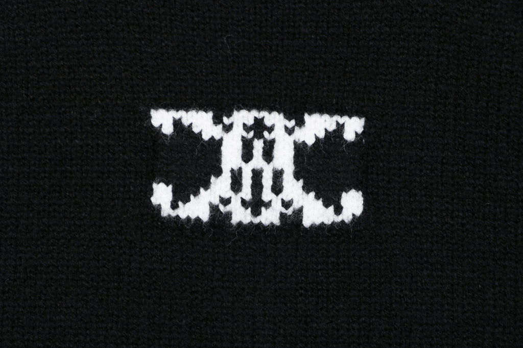 Celine Triomphe Logo Crewneck Sweater in Black
