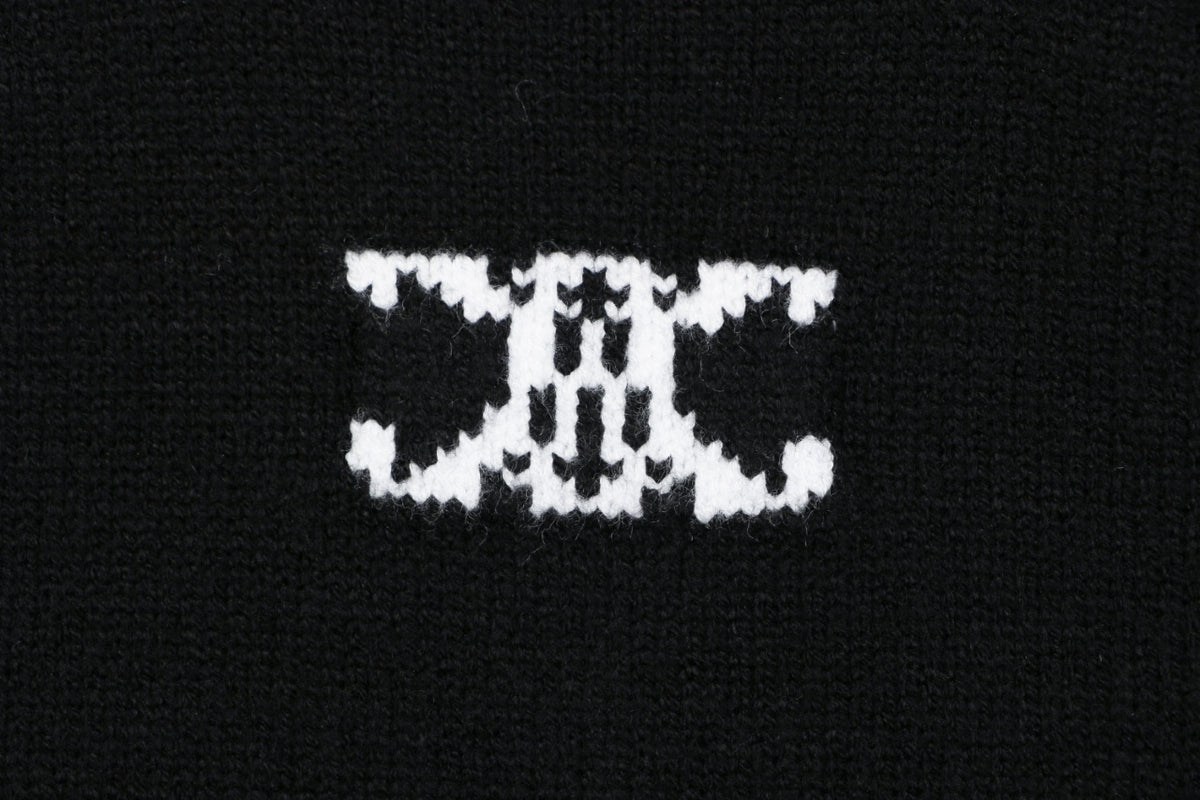 Celine Triomphe Logo Crewneck Sweater in Black