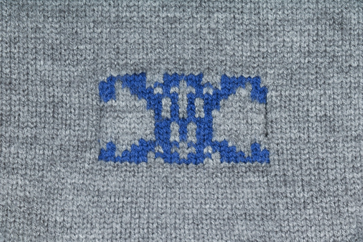 Celine Triomphe Logo Crewneck Sweater in Light Gray
