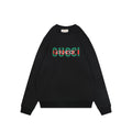 Gucci Red Green Double G Print Crewneck Sweatshirt in Black