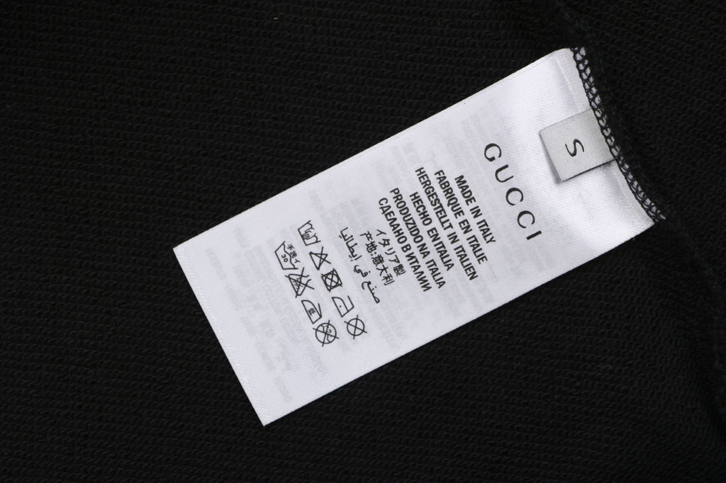 Gucci Red Green Double G Print Crewneck Sweatshirt in Black