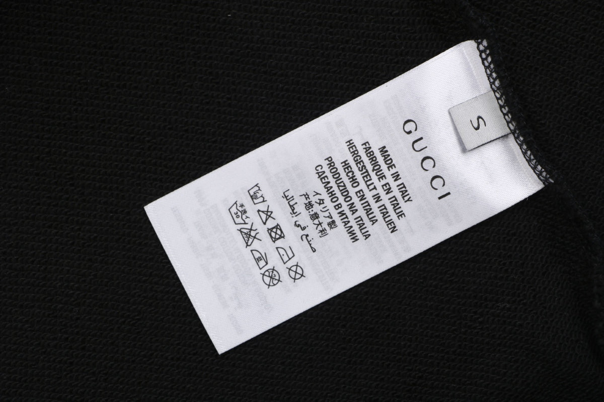 Gucci Red Green Double G Print Crewneck Sweatshirt in Black
