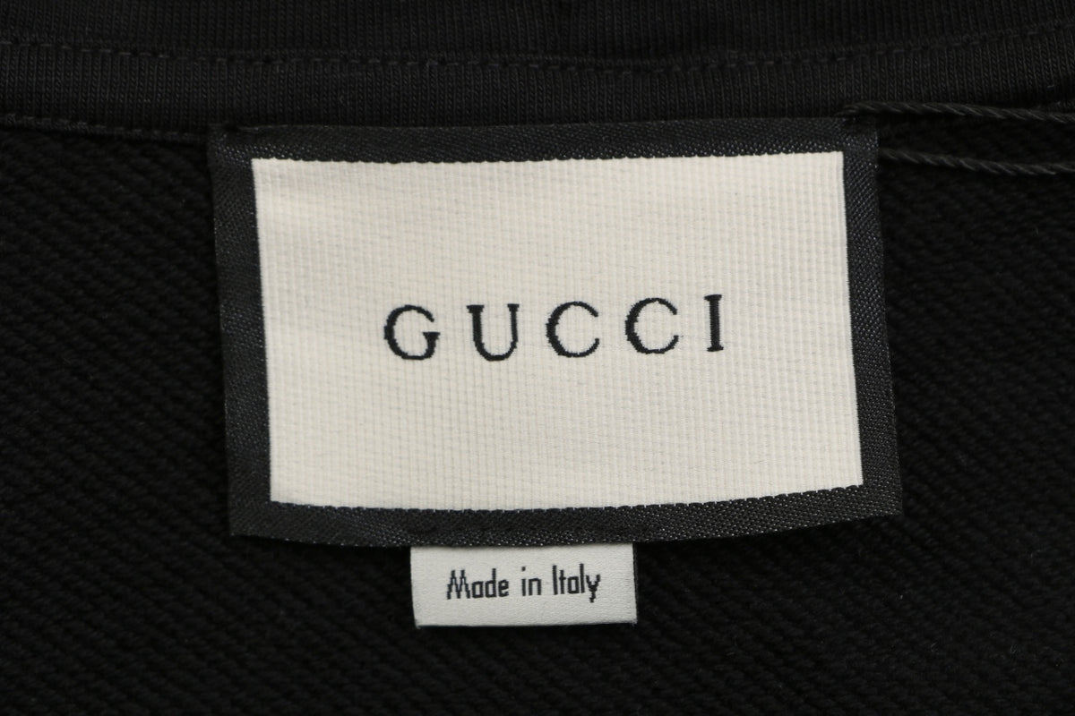 Gucci Purple White Double G Embroidered Hoodie in Black
