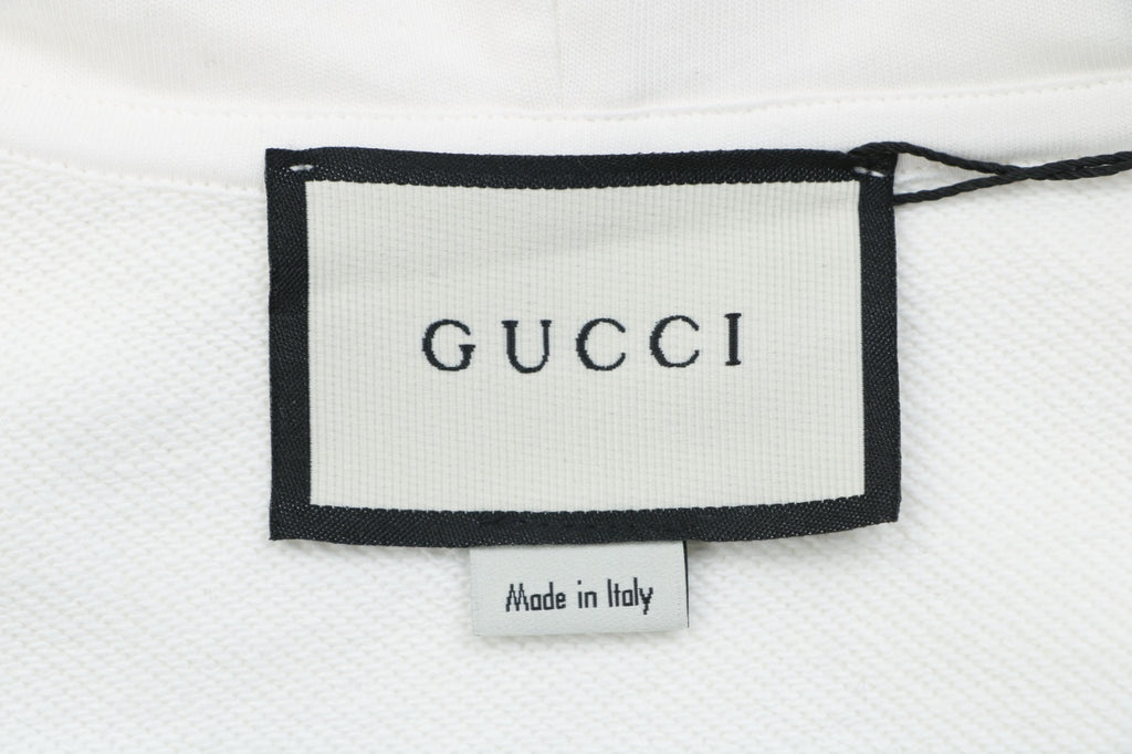 Gucci Purple White Double G Embroidered Hoodie in White