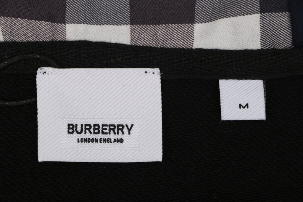 Burberry Equestrian Knight Embroidered Hooded Jacket in Tonal Black