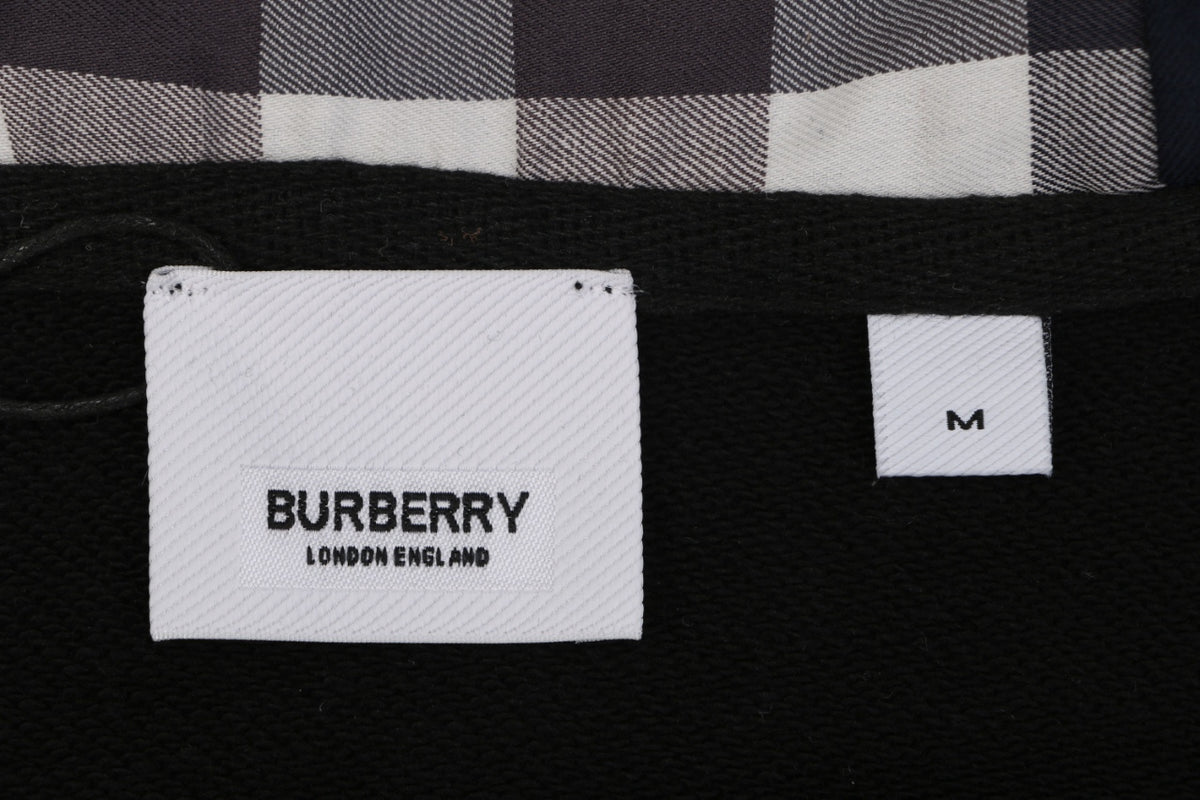 Burberry Equestrian Knight Embroidered Hooded Jacket in Tonal Black