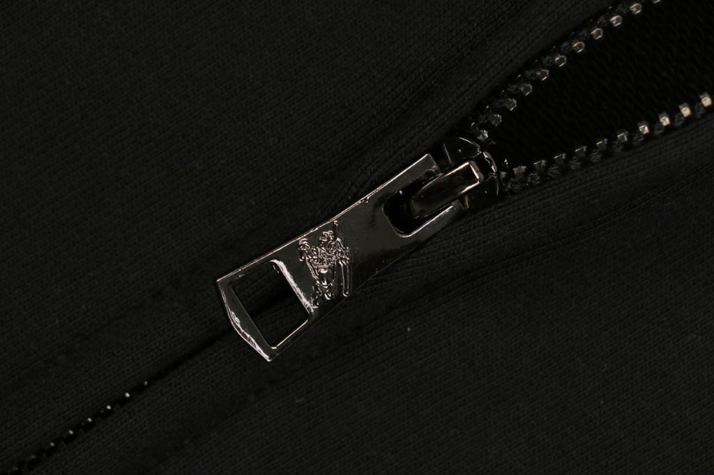 Burberry Equestrian Knight Embroidered Hooded Jacket in Tonal Black