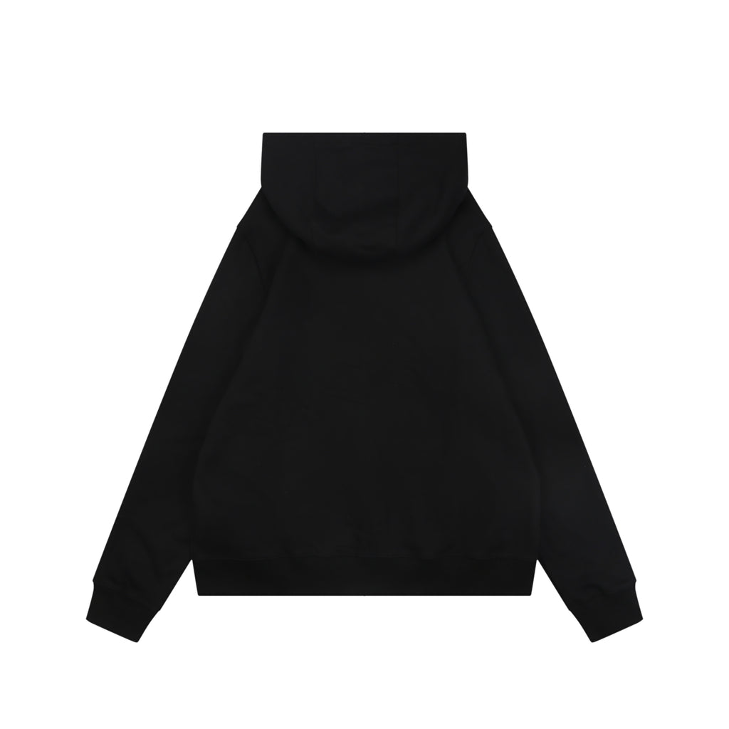Burberry Equestrian Knight Embroidered Hooded Jacket in Tonal Black