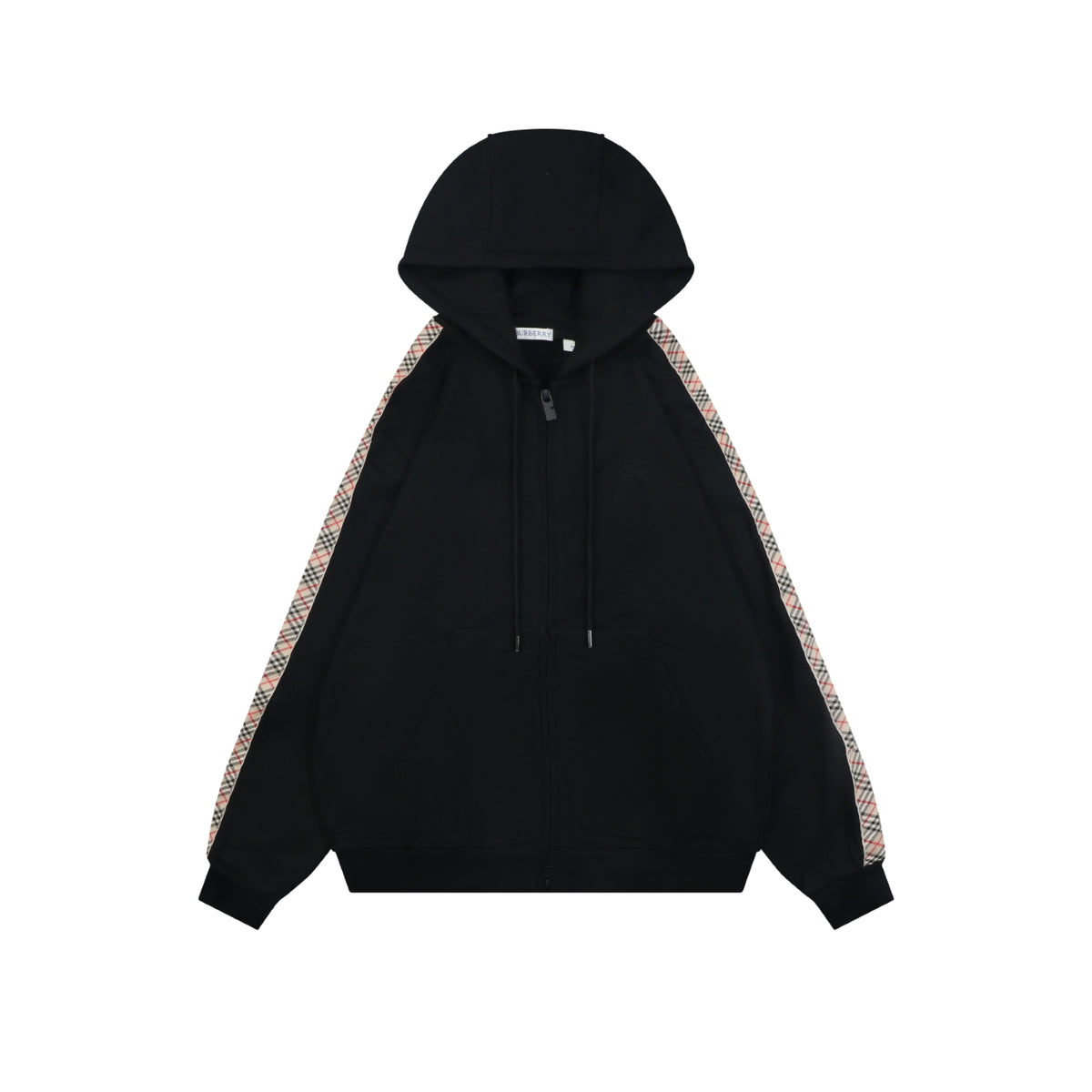 Burberry Side Check Tape Hooded Jacket in Black