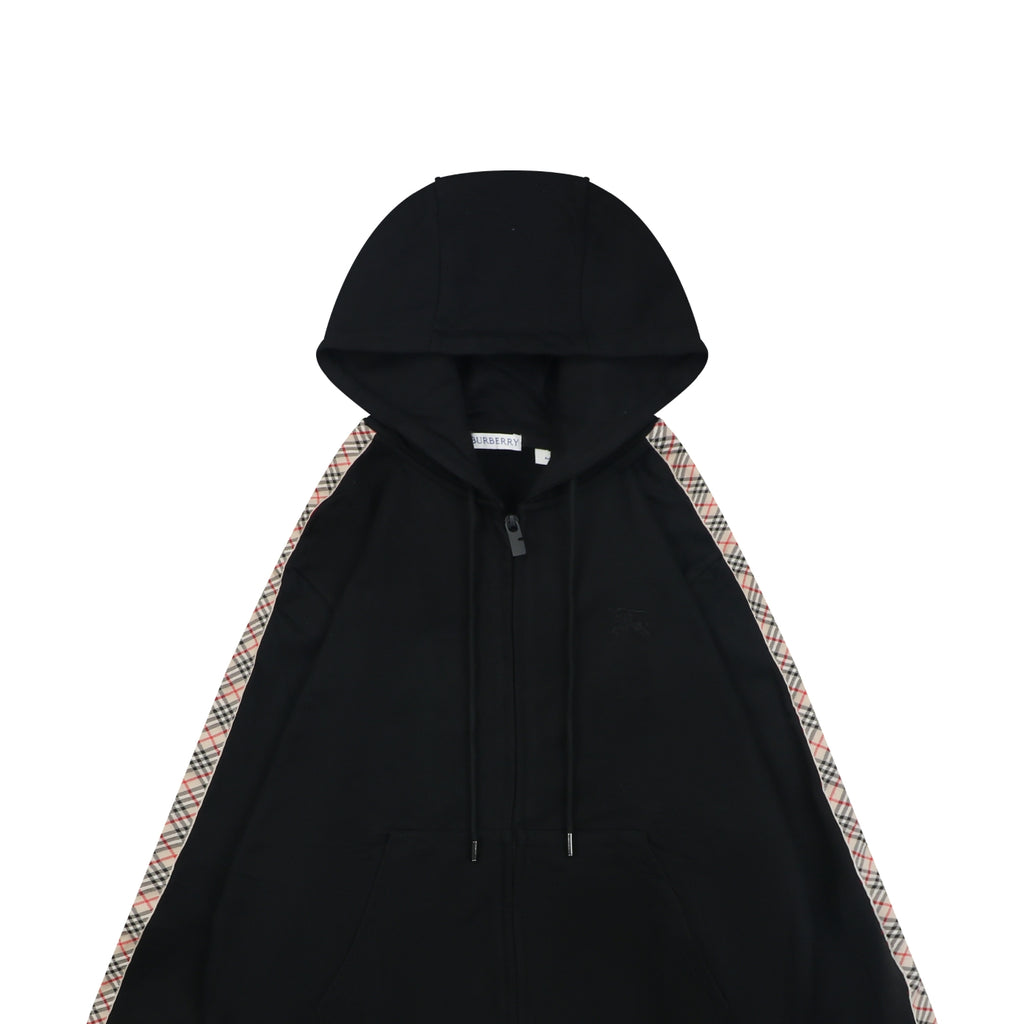 Burberry Side Check Tape Hooded Jacket in Black