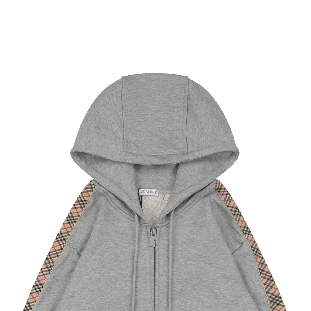 Burberry Side Check Tape Hooded Jacket in Gray