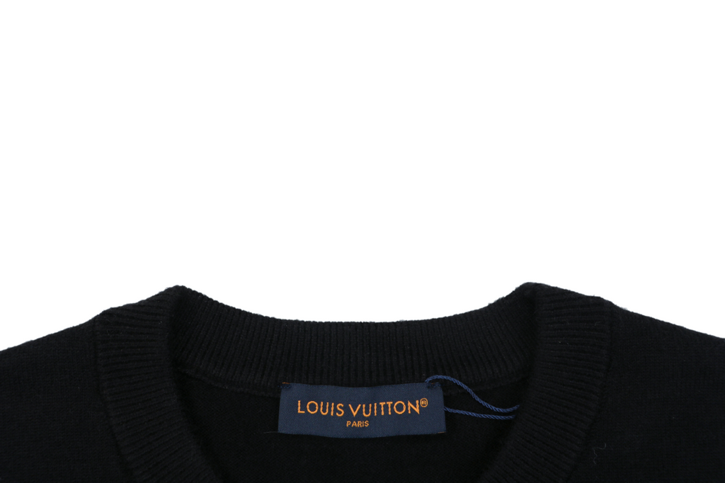Louis Vuitton Blue Hand Graphic Crewneck Sweater - Black