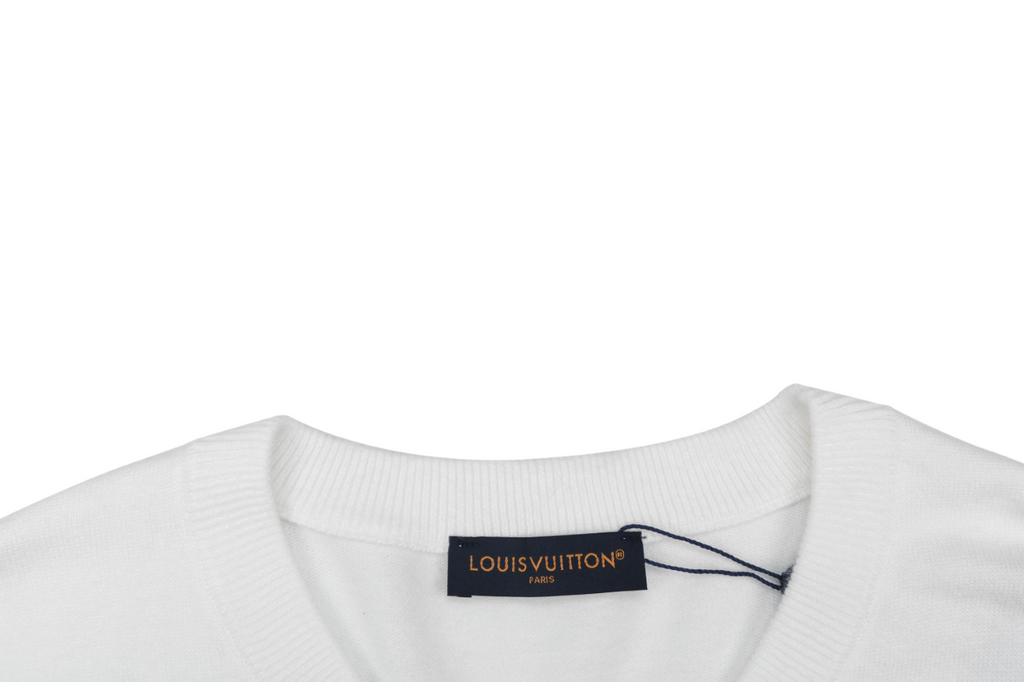 Louis Vuitton Blue Hand Graphic Crewneck Sweater - White