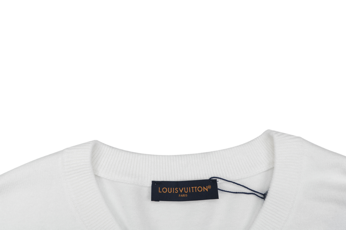 Louis Vuitton Blue Hand Graphic Crewneck Sweater - White