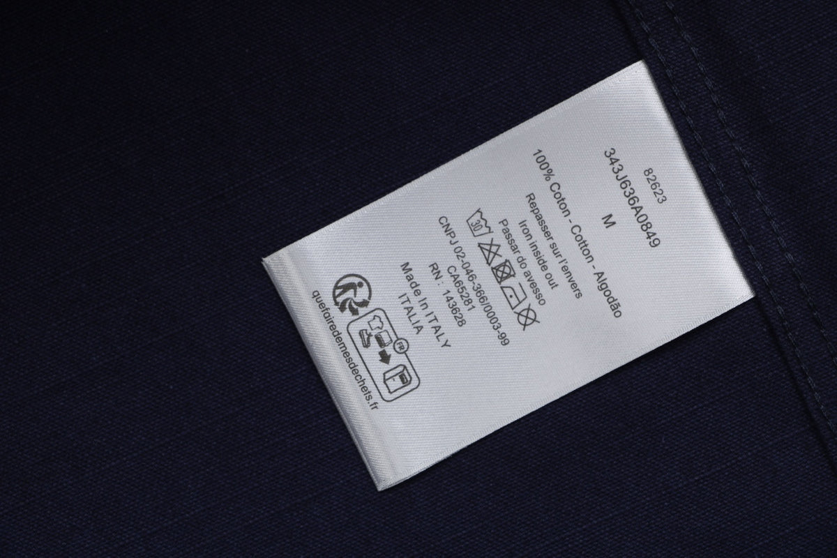 Dior Tonal Floral Logo Embroidered Long-Sleeve Shirt - Navy