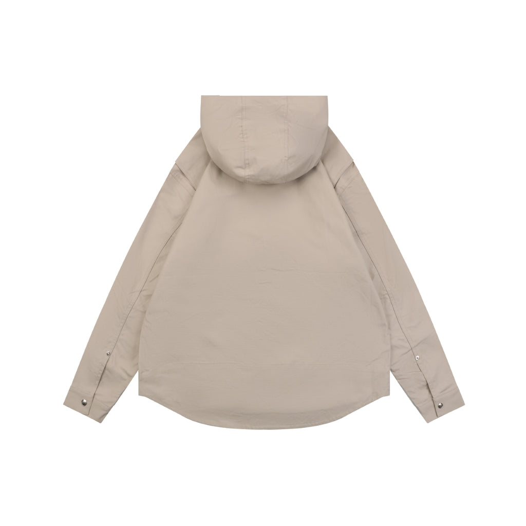 Dior Tonal Floral Logo Embroidered Full-Zip Hooded Jacket - Beige