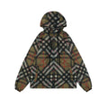 Burberry Oversized Diagonal Check Hooded Jacket - Archive Beige