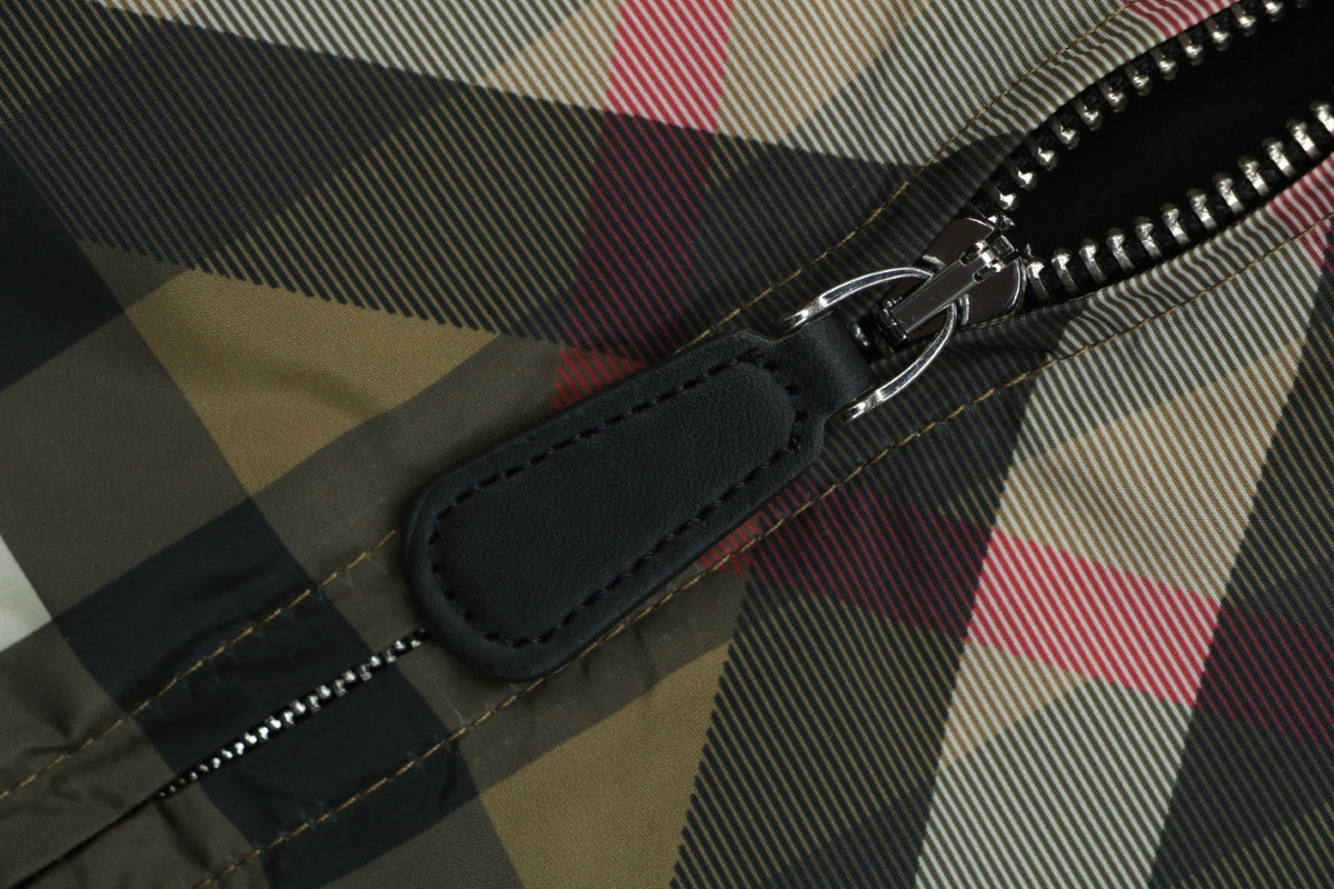 Burberry Oversized Diagonal Check Hooded Jacket - Archive Beige