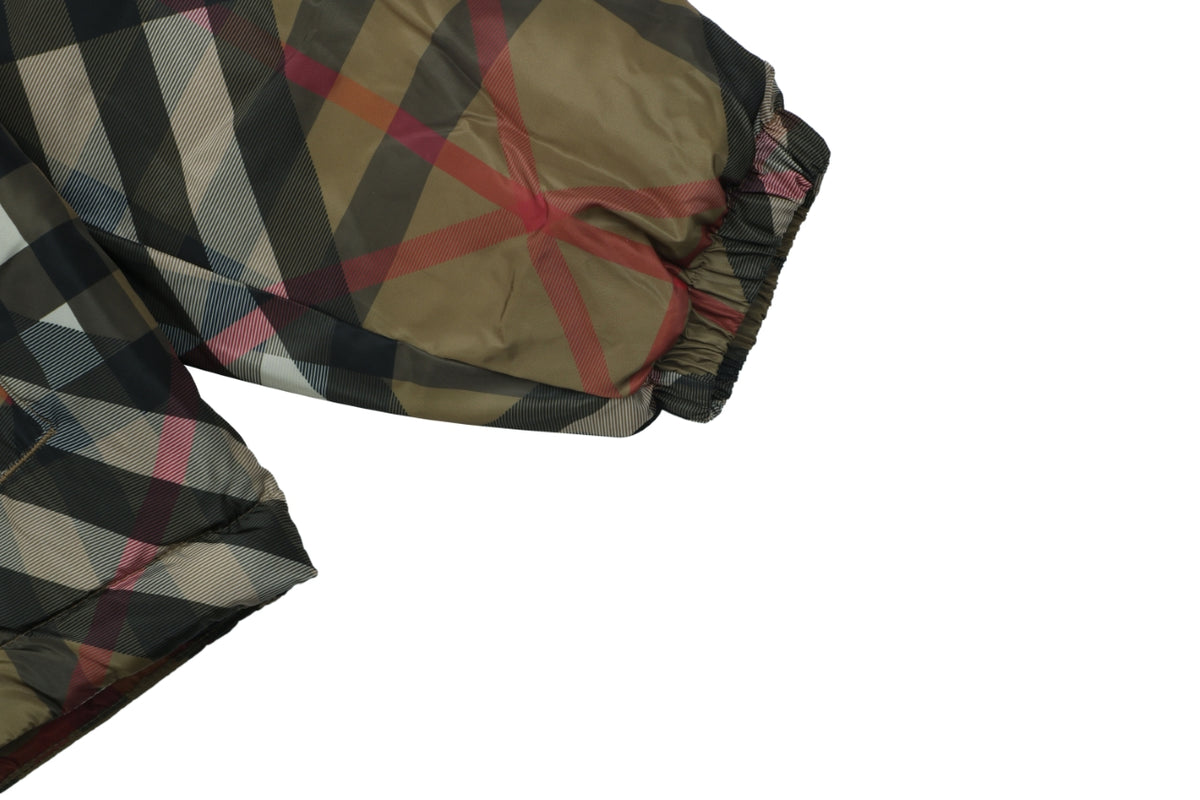 Burberry Oversized Diagonal Check Hooded Jacket - Archive Beige
