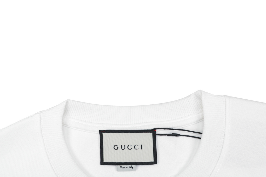 Gucci Cat and Letter Print Crewneck Sweatshirt - White