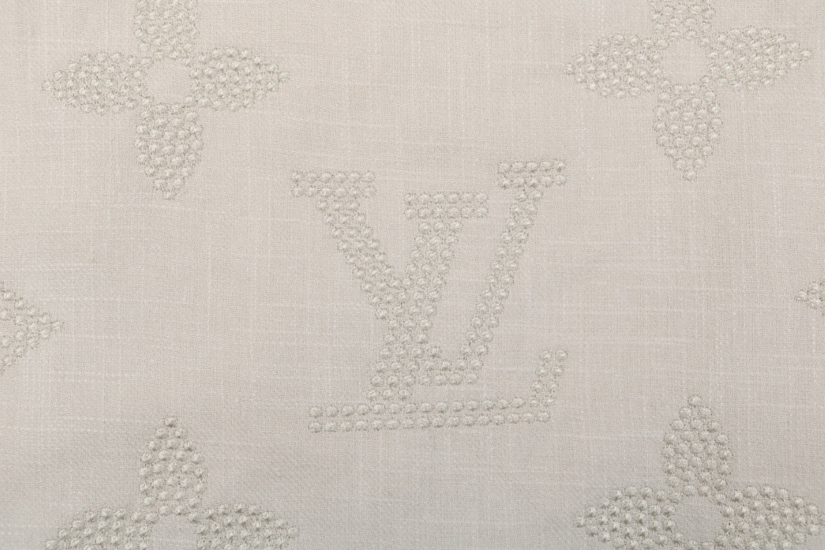 LV Tonal Monogram Contrast-Sleeve Varsity Jacket