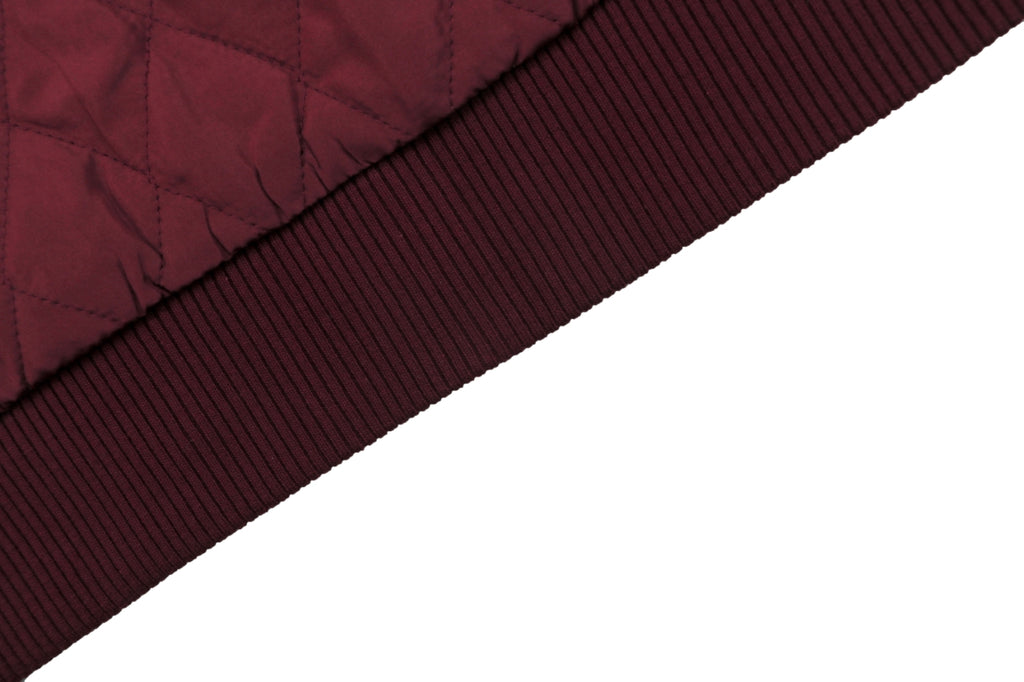 LV P Letter Portrait Varsity Jacket in Burgundy and Cream