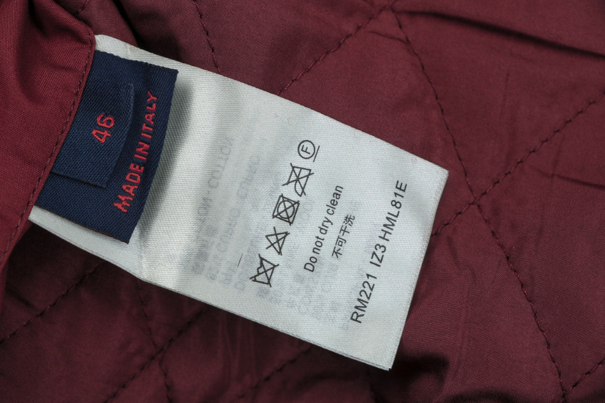 LV P Letter Portrait Varsity Jacket in Burgundy and Cream