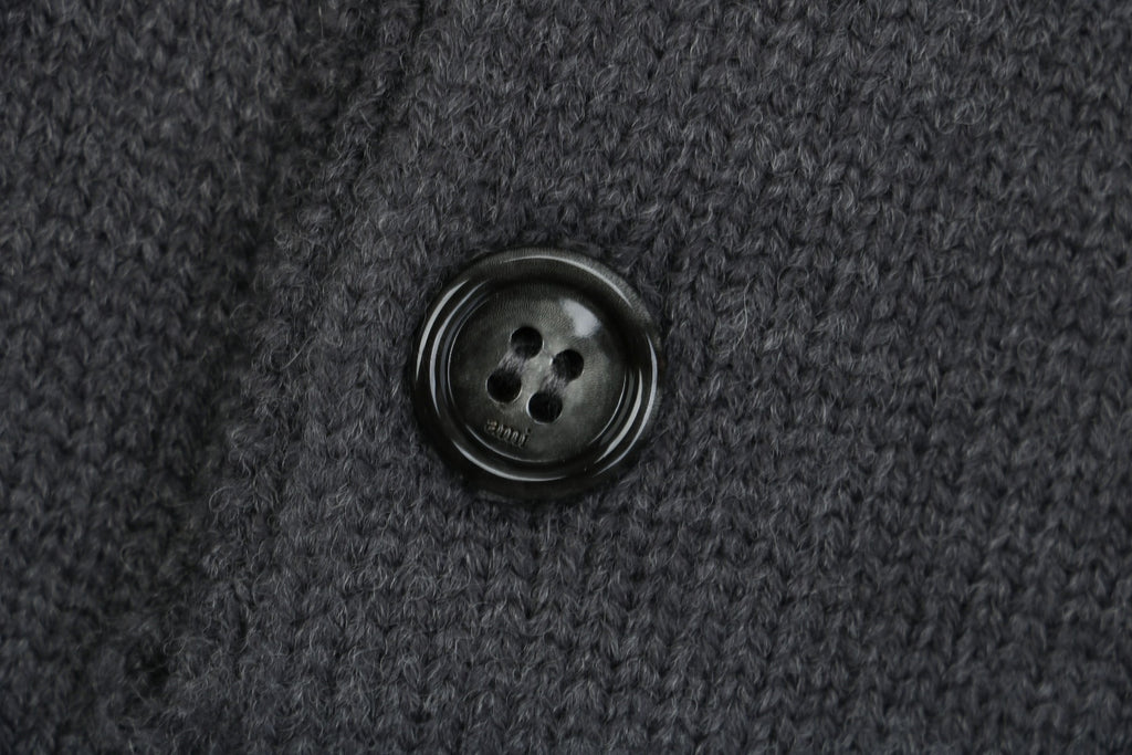AMI 25FW Heart Emblem Polo Sweater in Charcoal