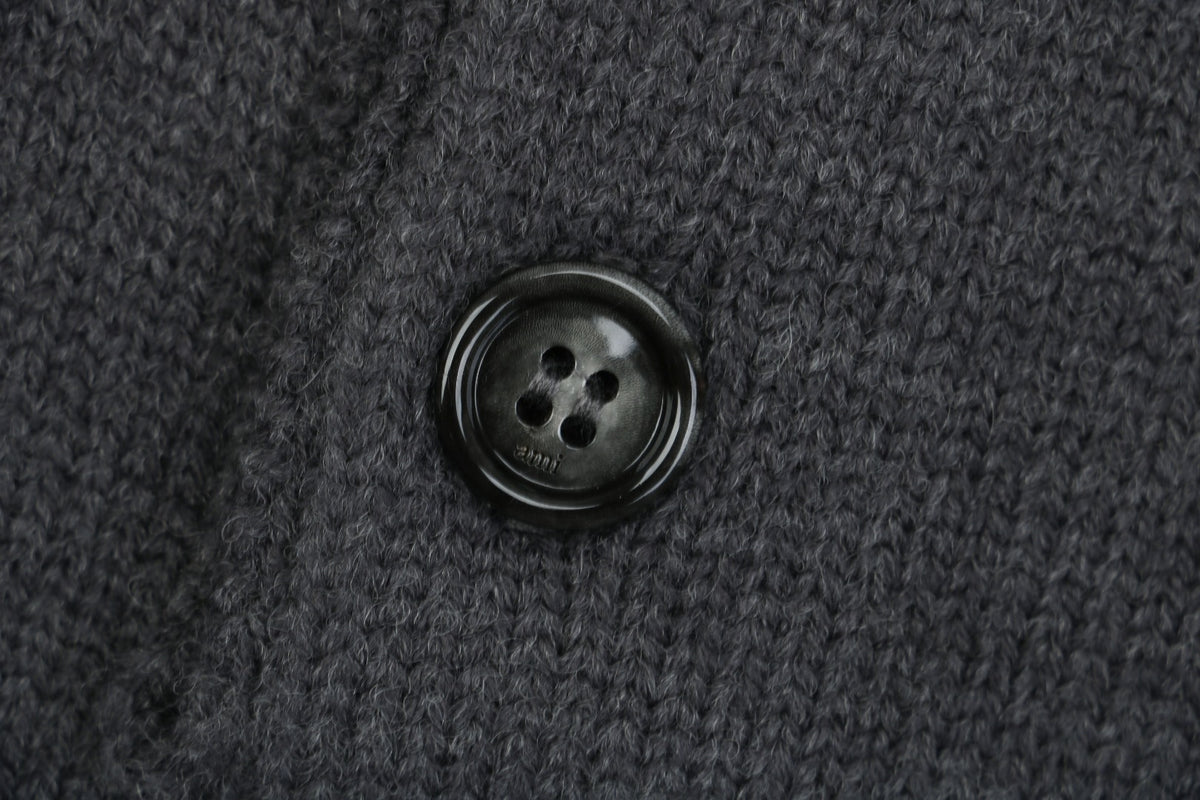 AMI 25FW Heart Emblem Polo Sweater in Charcoal