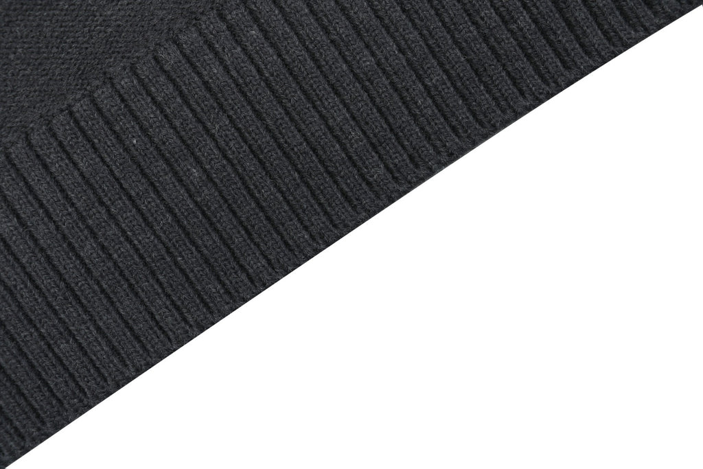 AMI 25FW Heart Emblem Polo Sweater in Charcoal