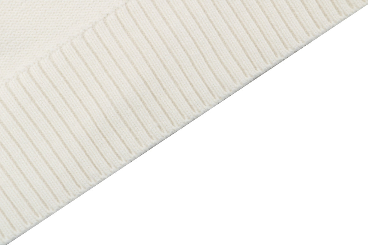 AMI 25FW Heart Emblem Polo Sweater in Cream