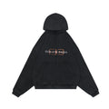 Balenciaga Distressed Mud-Dye Double-B Graphic Hoodie in Black