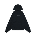 Balenciaga V-Neck Small-Front Large-Back Logo Hoodie in Black