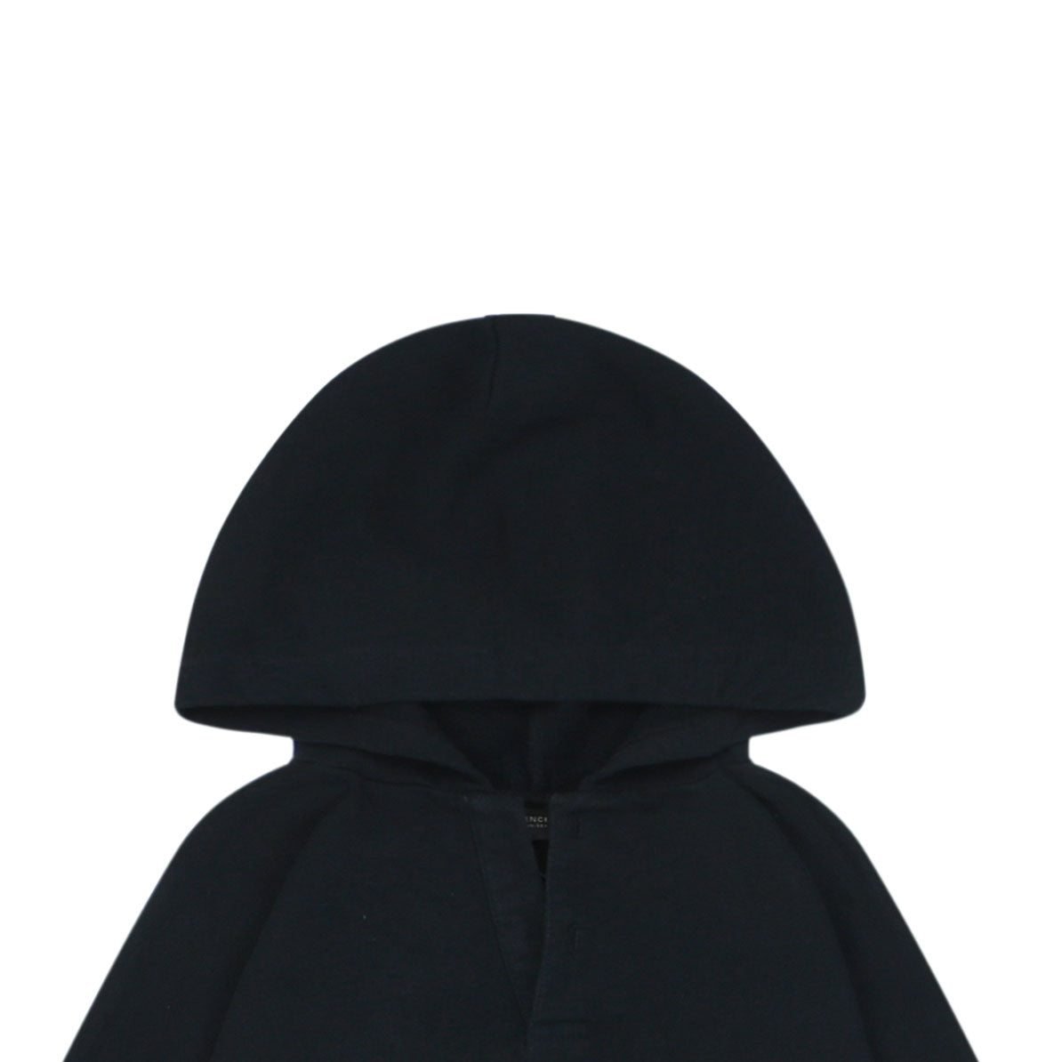 Balenciaga V-Neck Small-Front Large-Back Logo Hoodie in Black