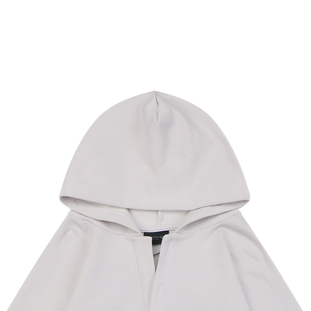 Balenciaga V-Neck Small-Front Large-Back Logo Hoodie in Light Gray