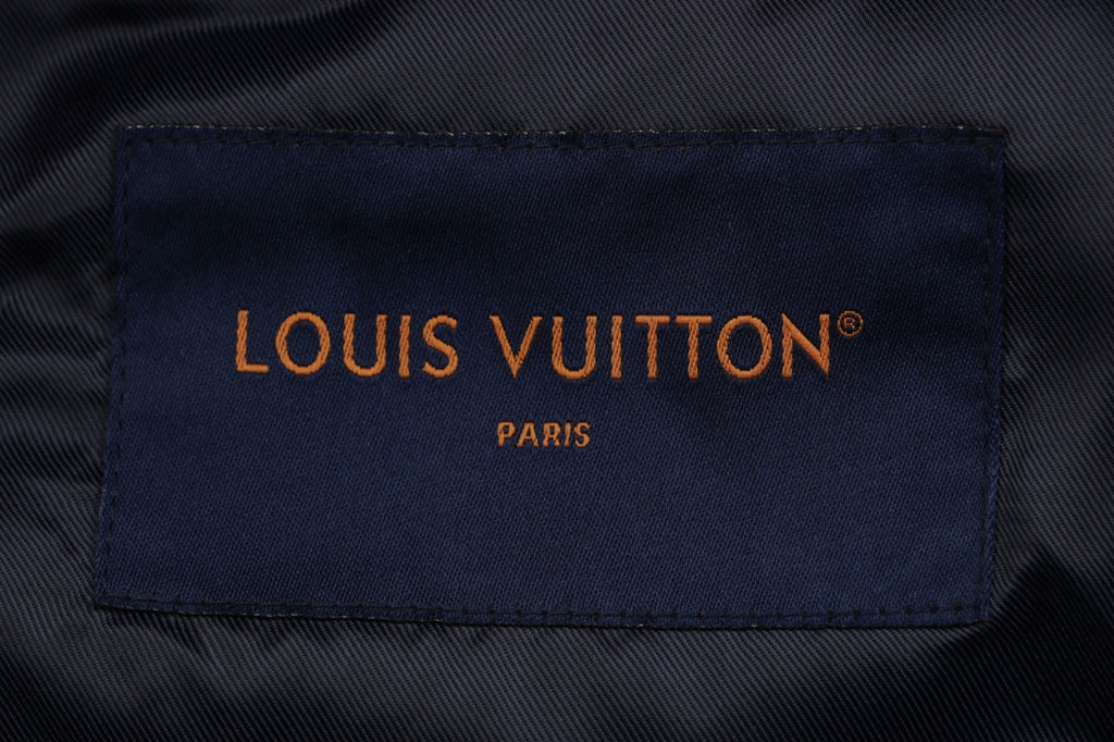 LV Multi-Line Letter Contrast-Sleeve Varsity Jacket