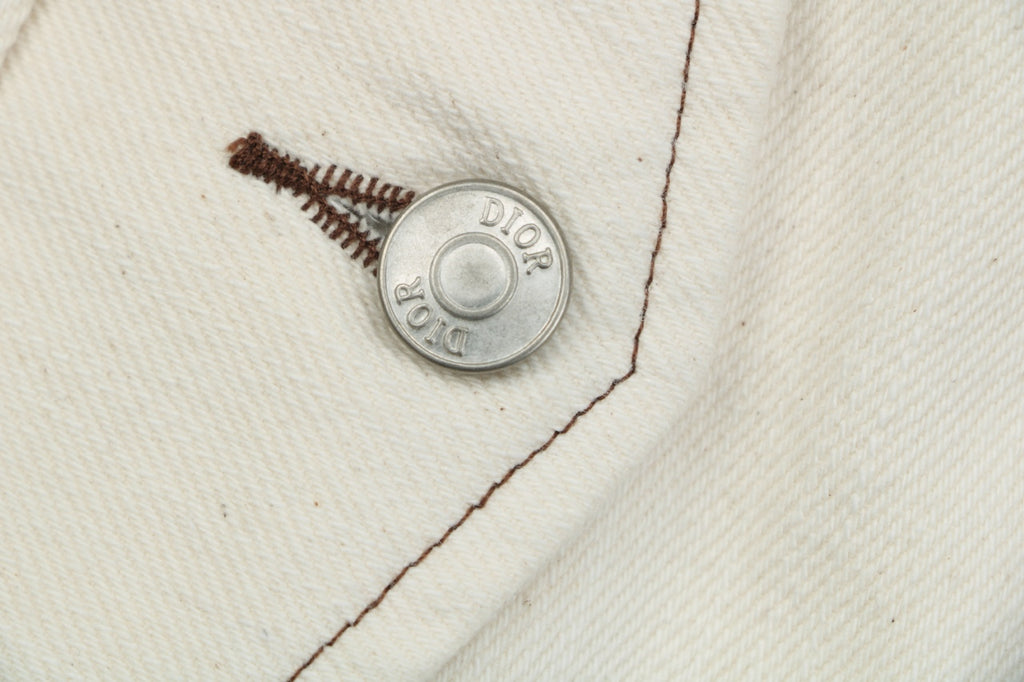 Dior Tears 47 Letter Varsity Jacket in Cream