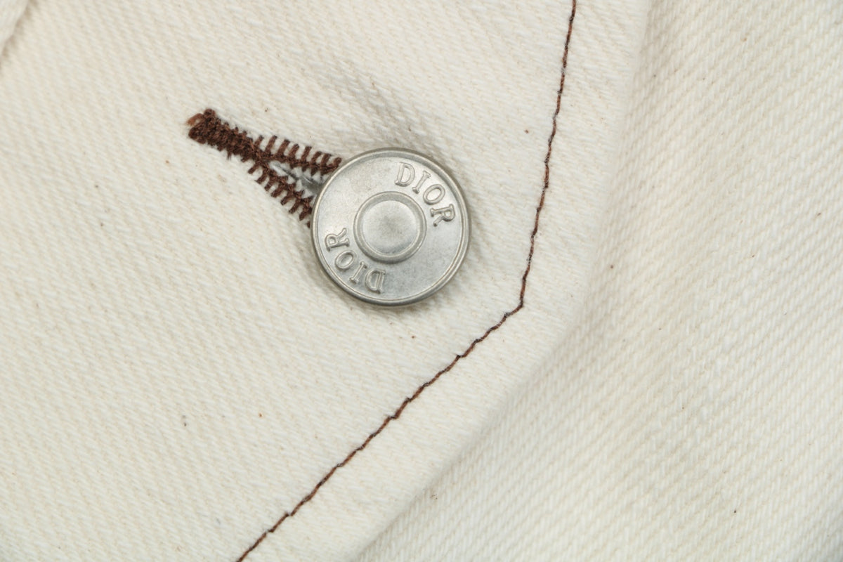 Dior Tears 47 Letter Varsity Jacket in Cream