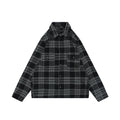 Chrome Hearts Two-Pocket Black and Gray Plaid Long-Sleeve Shirt